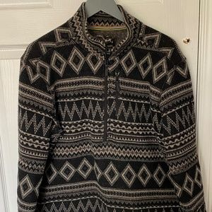 SMARTWOOL Men's Hudson Trail Fleece Half Zip Sweater In Black Fairisle